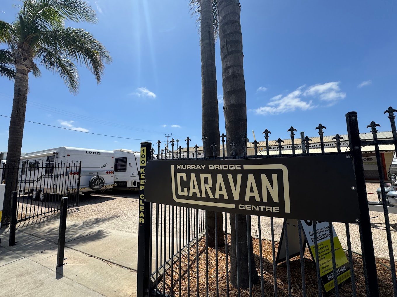 Front of Murray Bridge Caravan Centre on Maurice Road